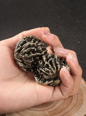 复古黄铜实心大号核桃手把件把玩文玩配件可加扣做挂件铜器工艺品