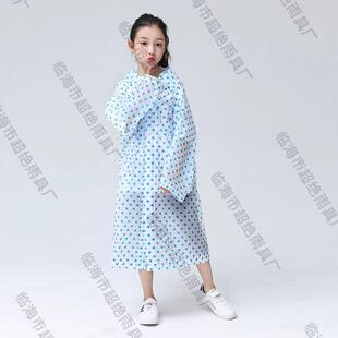 一次性雨衣儿童透明加厚长款波点可背书包便携上学旅游小学生雨披