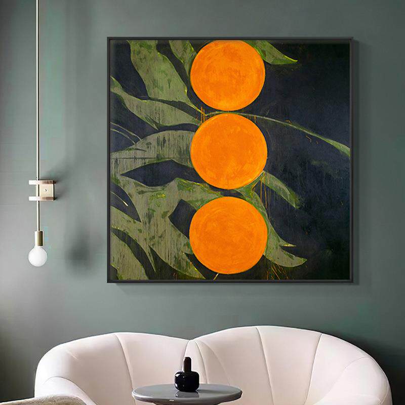 卧室装饰画日式简约餐厅文艺小众壁画橘子民宿家居挂画