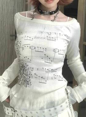 Women´s Y2KFit Off-shoulder Top - Long Sleeve Ruffle Trim
