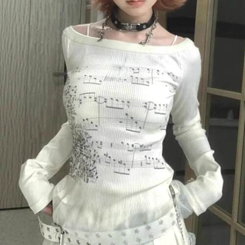 Women´s Y2KFit Off-shoulder Top - Long Sleeve Ruffle Trim
