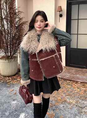 设感计毛领派克女冬大新款小个子保暖加厚皮ZYI693K毛服一体棉服