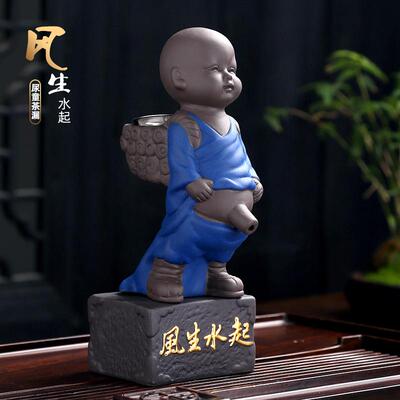 尿童茶宠摆件精品可养撒尿茶童紫砂童子尿小孩尿尿茶壶小和尚茶具