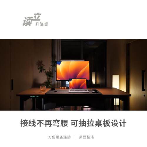 读立EX系列 电动升降桌 滑动桌面 四腿四电机 桌面可更换