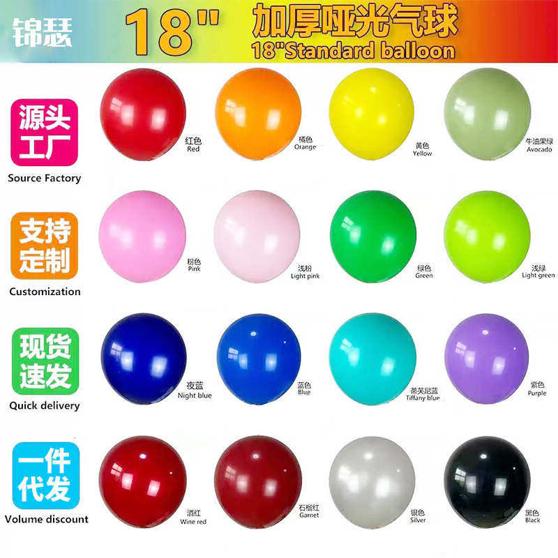 18寸乳胶哑光气球加厚乳胶气球生日婚庆装饰布置圆形气球生日气球,节庆用品/礼品,气球,淘宝优惠券,粉丝福利购,淘宝优惠卷