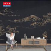 新中式 8D墙纸全屋定制 山水画墙布电视背景墙壁纸客厅壁画2021新款