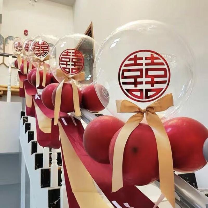 拉花楼梯扶手结婚装饰婚房布置套餐气球护栏扶梯栏杆结婚用品大