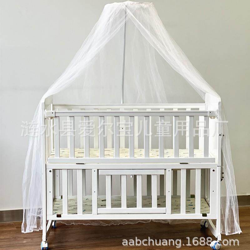 新款白色童婴808白色儿床松木儿童床可加长儿睡拼接床板可调带节