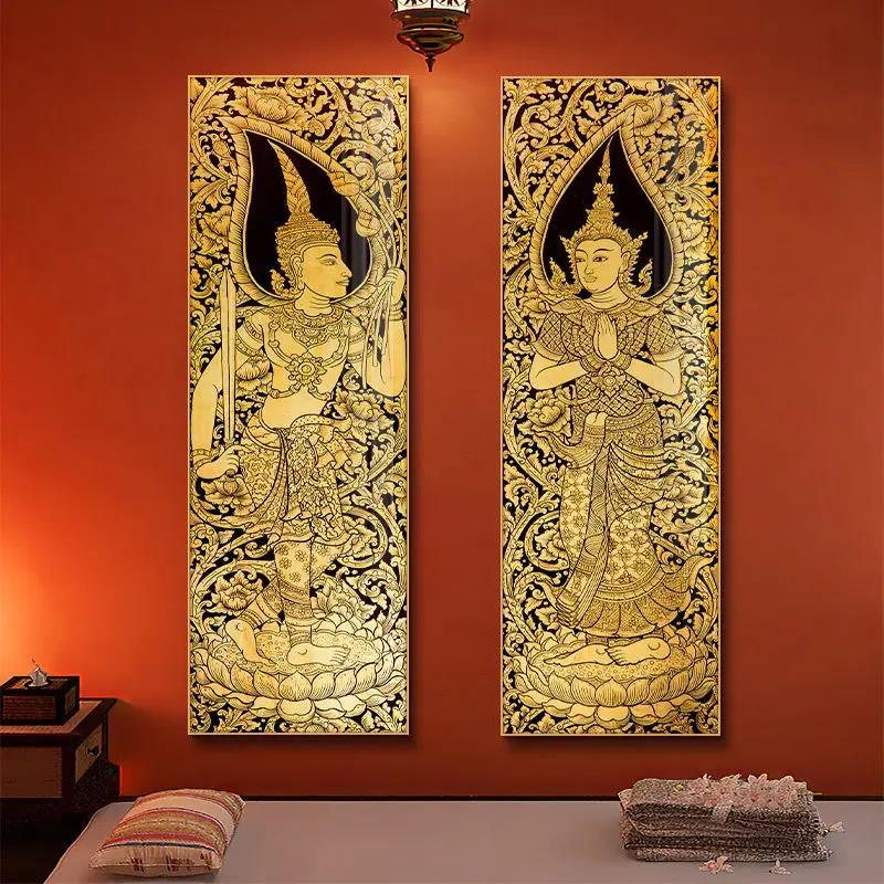 东南亚泰式风格墙面装饰画按摩挂画装饰画背景墙壁画客厅玄关过道