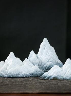 鱼缸装饰品假山小摆件创意微景观雪山园艺盆景造景禅意新中式沉水