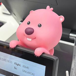 loopy海狸露比挂件电脑趴趴摆件办公桌面电脑萤幕屏幕装饰礼物