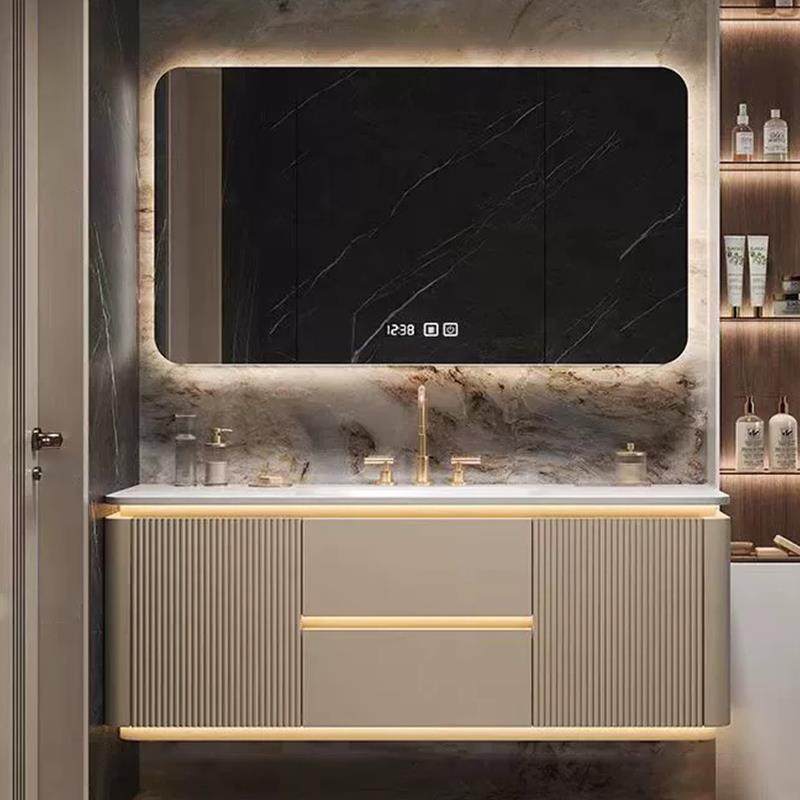 浴室柜组合岩板热弯一体盆洗漱台实木法式奶油风洗手池洗脸盆新款,家装主材,浴室柜组合,淘宝优惠券,粉丝福利购,淘宝优惠卷