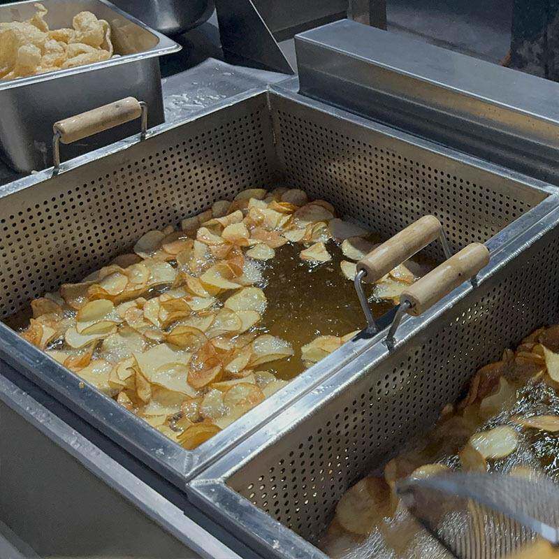 智能控温电加热半自动油炸机薯条薯片双框油炸机