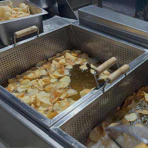 智能控温电加热半自动油炸机薯条薯片双框油炸机