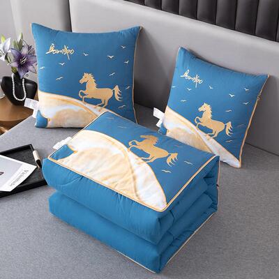 跑A类全棉抱枕被贴布马上成功二合一绣花靠绣垫被不棉特AXR大号