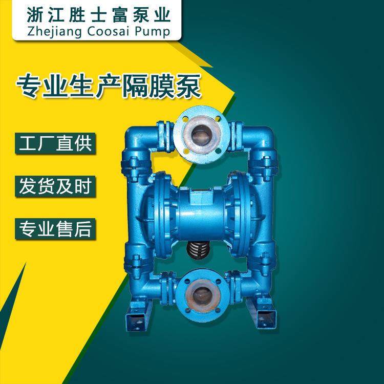 铸钢衬氟气动双隔膜泵QBY3-50污水化工泵3年质保厂家直销