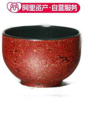 蒋宏利玉雕和田玉青玉大漆素杯红色天然玉石蒋宏利和田茶具