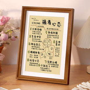 強(qiáng)者心態(tài)書法相框情緒穩(wěn)定小擺件辦公桌裝 飾書房臥室桌面勵志相框