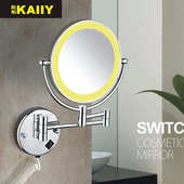 酒店壁挂美容镜镜子 浴室梳妆镜 厂家 浴室折叠化妆镜led补光