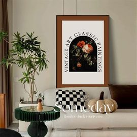 法式客厅装饰画轻奢小众艺术，花卉美式复古组合壁画沙发背景墙挂画