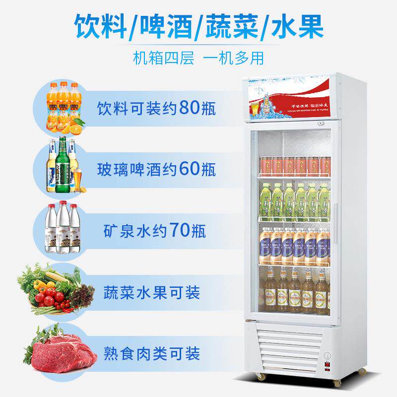 商用饮料柜冷藏冷冻保鲜展示柜超市啤酒柜便利店大容量立式冰箱