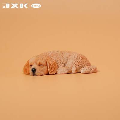 JXK smal 金毛/哈士奇/拉布拉多幼崽模型睡觉小狗模型汽车小摆件