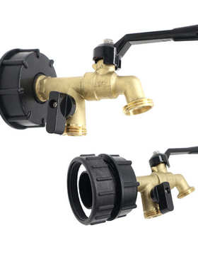 双头开关吨62mm龙头寸奶嘴ibc水嘴头细丝44桶.黄铜2转接快接