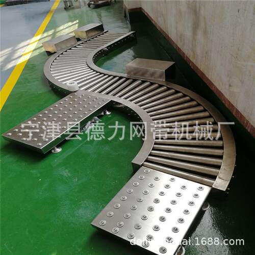 dt-2053滚筒输送机 90度180度输送流水线 转弯不锈钢转弯机