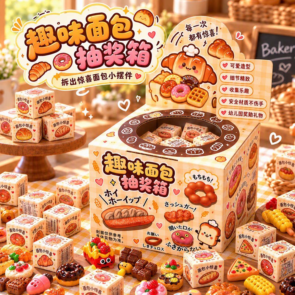 洞洞乐盲盒奖品小学生仿真迷你面包玩具男女孩幼儿园奖励礼物