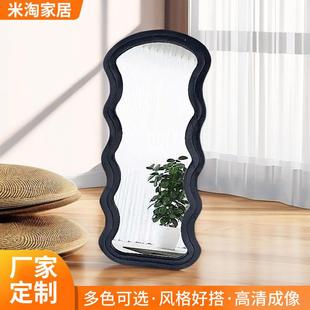 家带用立全身镜大尺寸支架荷兰式 绒包边单试衣间穿衣镜圆BYD多色