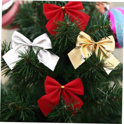 12pcs Butterfly bow Hanging deco for Christmas decoration ho