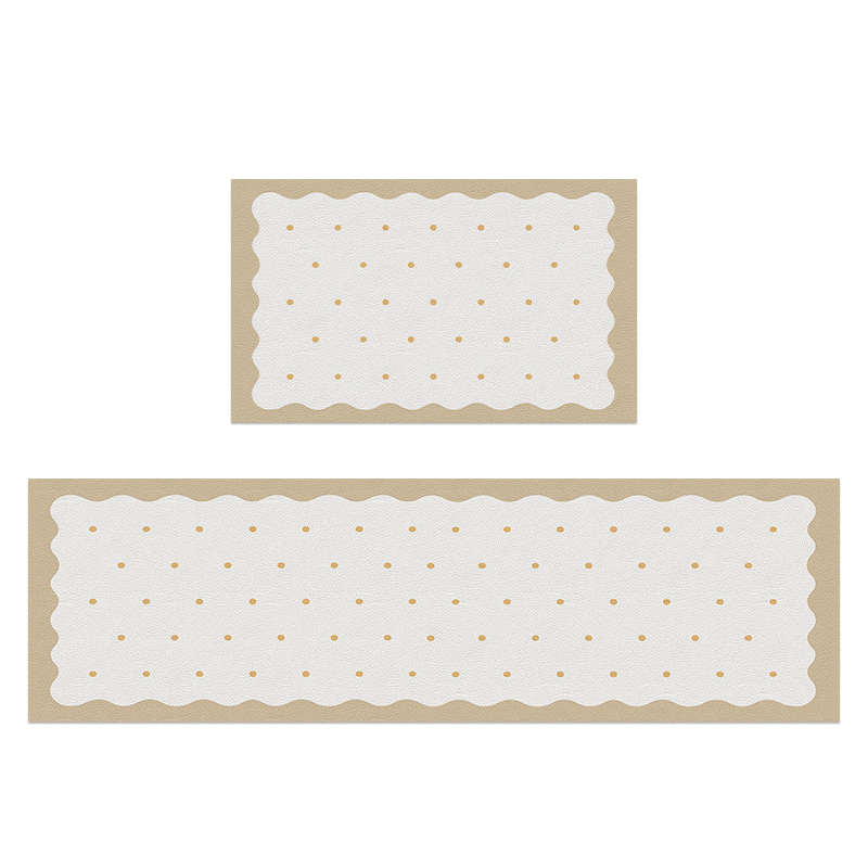 pvc皮革家用奶油风厨房地垫防水防油免洗长条脚垫防滑垫耐脏地毯