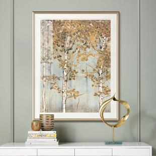 建美后现代风格 纳维亚餐 入口过道挂画简约宁静桦树森林田园斯堪