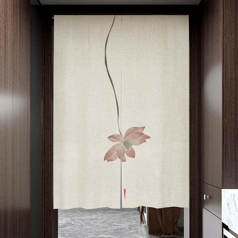 意大利ZR隔断帘家用厨房卧室免打孔高级新款新中式半截遮挡门帘
