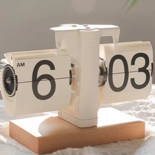 座钟时钟数字自动翻页创意机械个性欧式复古钟表家居摆件桌面