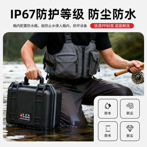 手提塑料PP材料防水箱子精密设备箱电池收纳箱RPC1213