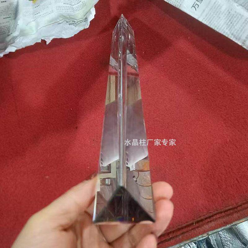 三角水晶玻璃柱子 异形 定制楼梯扶手立柱 别墅装修设计
