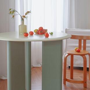 圆实木707圆餐桌圆家用小户型北简桌约意式 形欧大餐桌