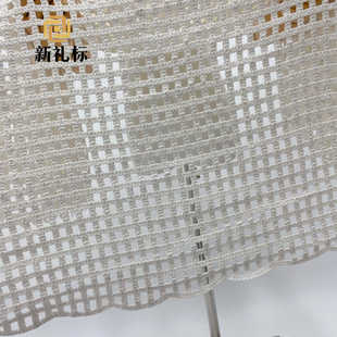 镂空方格纱帘卧室ins风窗帘半成品 棉线满幅 厂家直销面料花边