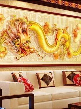 5d钻石画满钻魔方方钻钻石十字绣龙新款客厅粘贴钻画钻石画