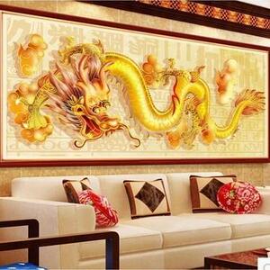 5d钻石画满钻魔方方钻钻石十字绣龙新款客厅粘贴钻画钻石画