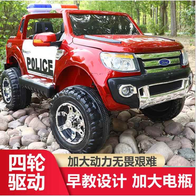 控儿童电动汽车四7288轮警男车女宝可宝小孩带遥汽车婴幼儿越野车
