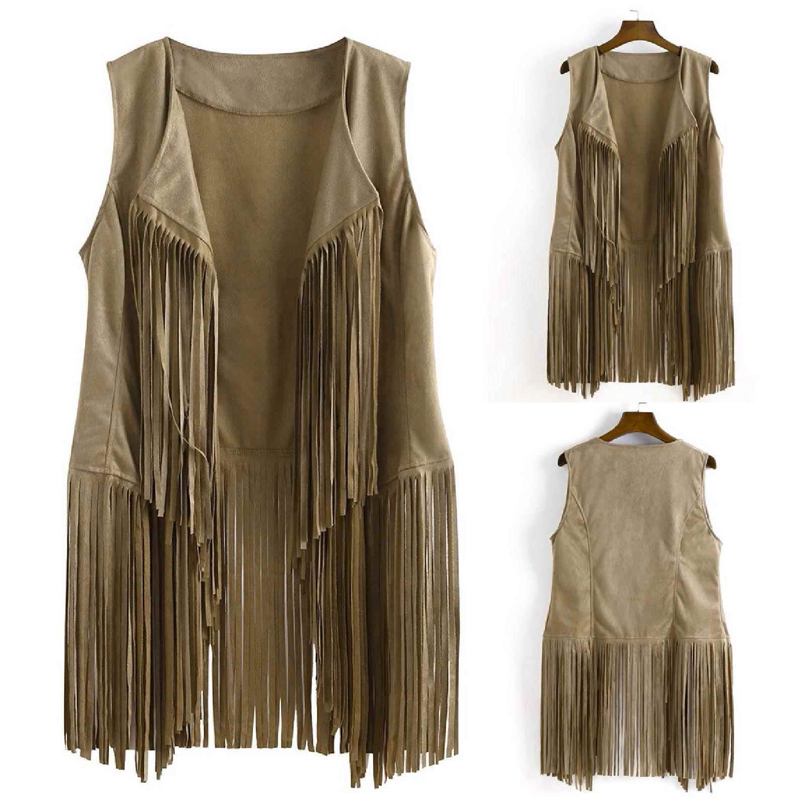 vest mid-length ladies buckskin buttonless jacket suede