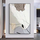 简约手绘油画艺术画侘寂风简约抽象客厅玄关装 饰画挂画厂家批发