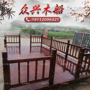 木船水上电动画舫表演舞台景区观光实木质装饰巡游唱歌花船道具船