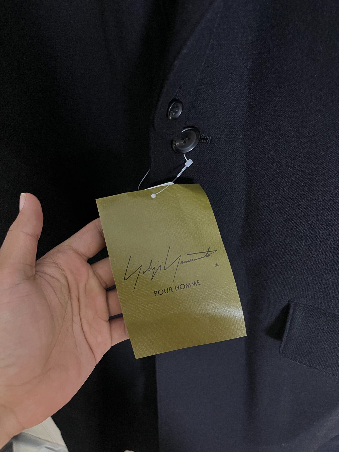 Yohji Yamamoto Black Flannel Coat — front