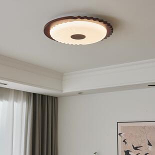 创意实木灯具 个性 新中式 吸顶灯百褶主卧室书房间灯2025年新款