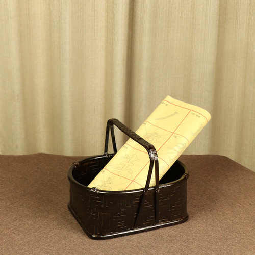 手工竹编仿古提篮 茶具收纳盒 日式竹篮水果篮 点心篮 家用收纳筐