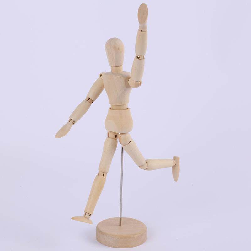 5.5寸8寸12寸英寸木人模型木头人木制关节模型人偶素描模特摆设