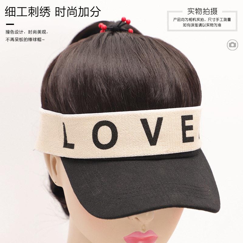 新款直销空顶假发帽子一体女秋冬马尾玉米烫长卷发全头套网红大波